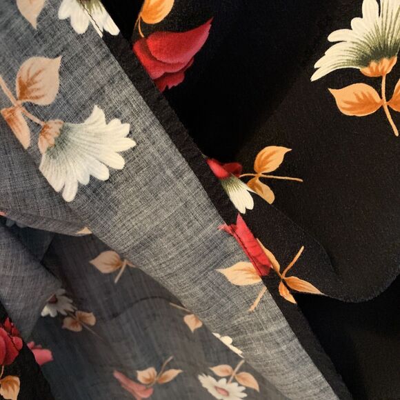 Vintage Dress 90s/Y2K Dark Floral Daisy Notations Romantic Grunge Wednesday … - Picture 9 of 12